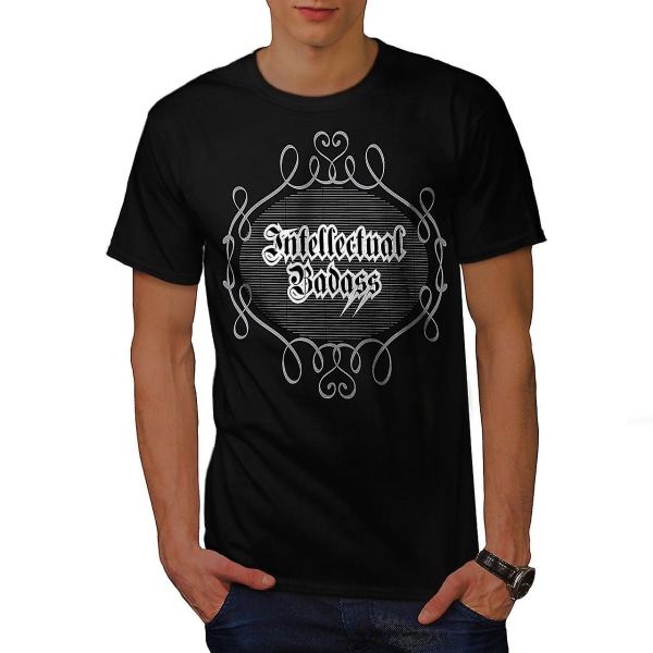 Cool Intellectual Men Blackt-shirt | Wellcoda L