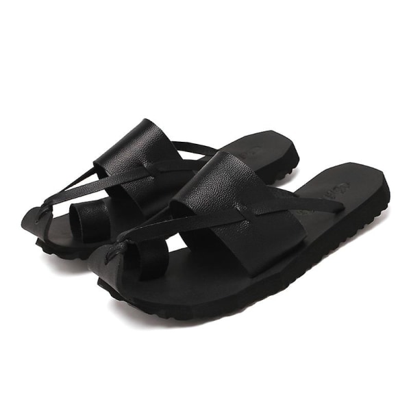Strandtofflor för män Modesandaler Utomhus Halkfria inomhusskor 3B1908 Black 44