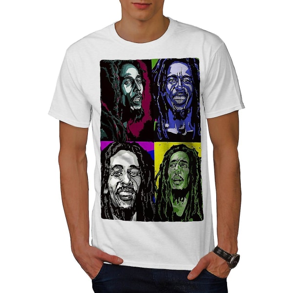 Bob Marley Vokalist Herr Whitet-shirt XXL