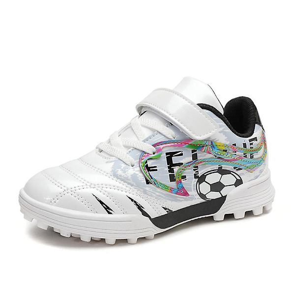 Barn bekväma gräsfotbollsskor Atletiska fotbollsskor 2K9813 White 34