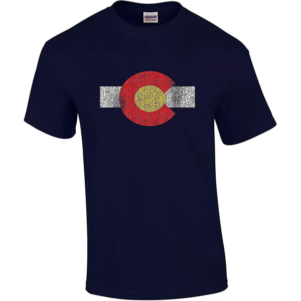 Swaffy Tees 451 Colorado flagga rolig t-shirt för män S