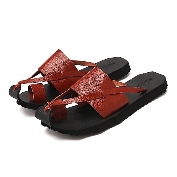 Strandtofflor för män Modesandaler Utomhus Halkfria inomhusskor 3B1908 Brown 44