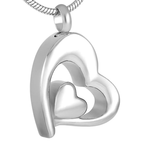 3xsilver rostfritt stål hjärta urn hänge för kremering smycken halsband 4 Pcs
