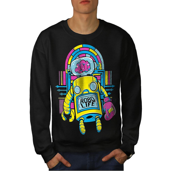 Robo Life Retro Geek Men Sweatshirt XXL