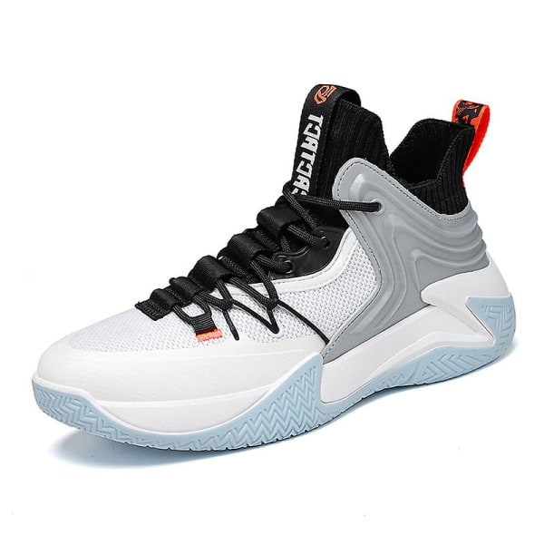 Basketskor för män Mode Halkfria sneakers Andas sportskor 2Lq8 White 45