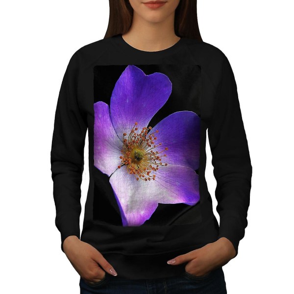 Violett Flower Art Women Blacksweatshirt L