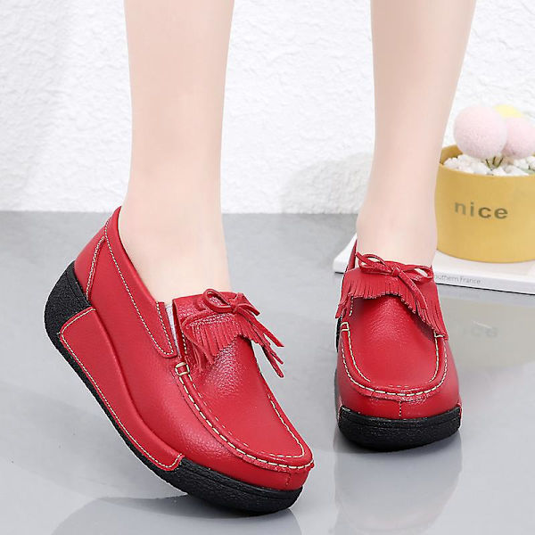 Damer Casual Mode Skor Loafer Skor Mamma Skor 3Au18798 Red 41
