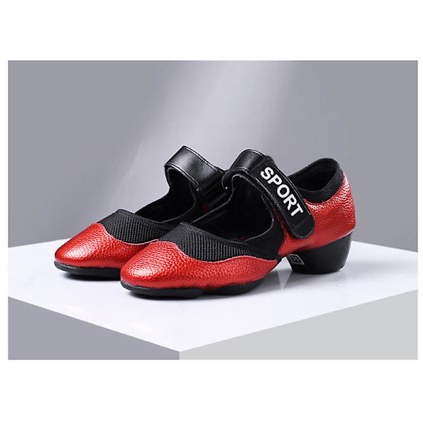 Bekväma dansskor som andas för kvinnor Square Dance Shoes 3C193 Red 34