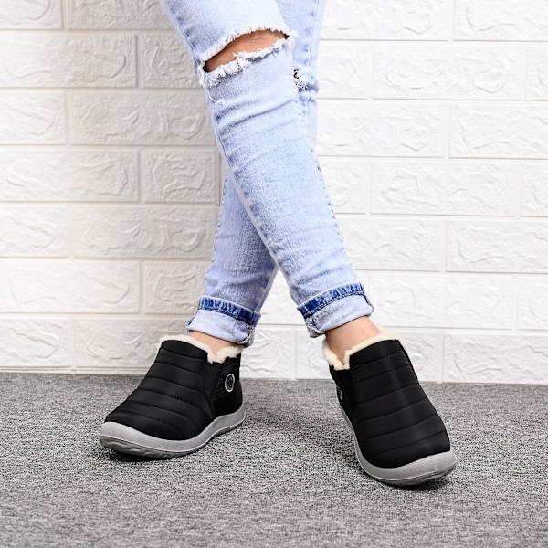 Herrstövlar Lätta vinterskor för män Snowboots Vattentäta Vinterskor Plus Size 47 Slip On Unisex Ankel Vinterstövlar Black 36