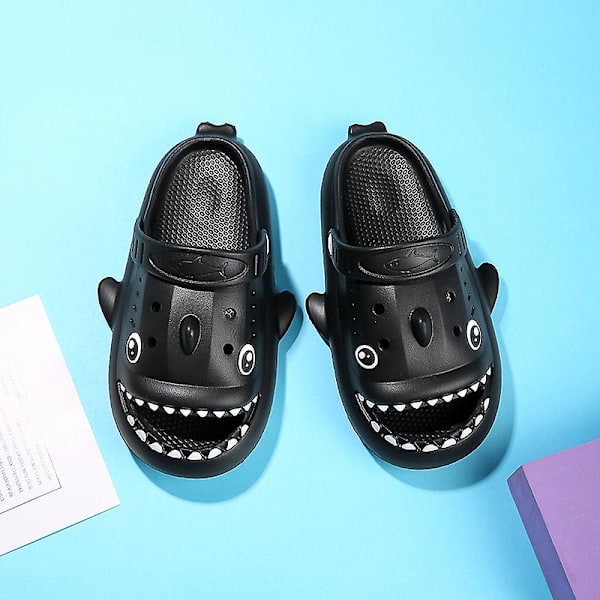 Pojkar Flickor Strandtofflor Hajsandaler Utomhus Halkfria inomhusskor 3Bsy001 Black 34-35