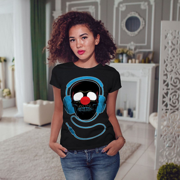 Clown Skull Women Blackt-shirt XL