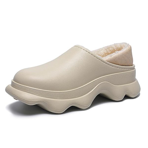 Dambomullstolfflor Modesandaler Utomhus Halkfria inomhusskor Yj2024 Beige 36-37