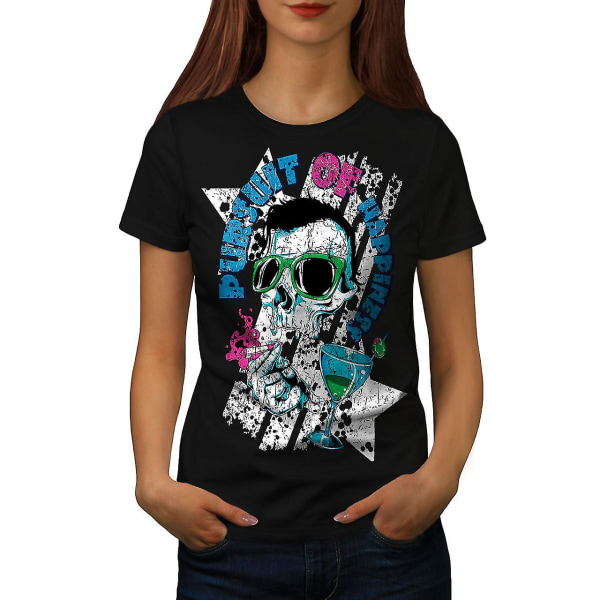 Pursuit Happiness Skull Women Blackt-shirt XXL