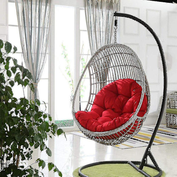 Basket Egg Stol Sittdynor Trädgårdshängmatta Cradle Pads Only Mat Wine Red