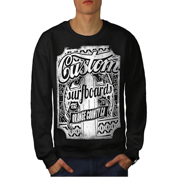 Custom Surf Board Herr Blacksweatshirt M