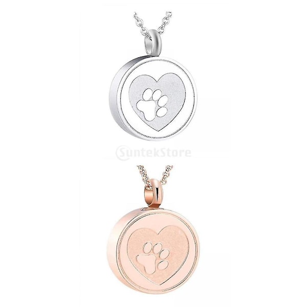 2x Pet Ashes Cremation Smycken Urn halsband, hög polerad yta