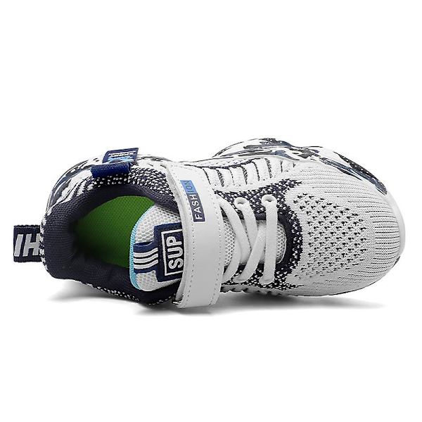Barn Sneakers Andas löparskor Mode Pojkar Flickor Sportskor 3A176 White 34