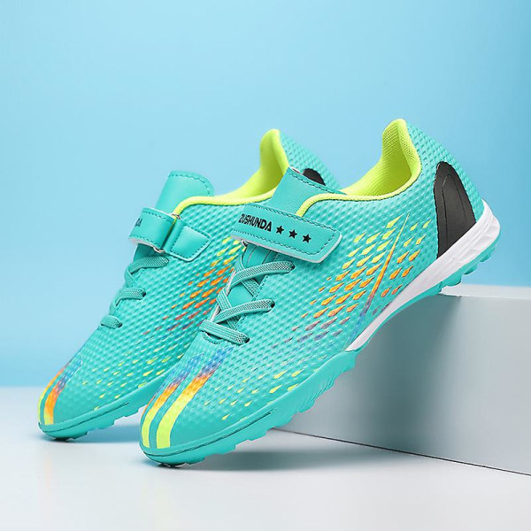 Fotbollsskor för barn Spikes Fotbollsskor för ungdomar Ankelstövlar Athletic Sneaker 3C6623 Cyan 31