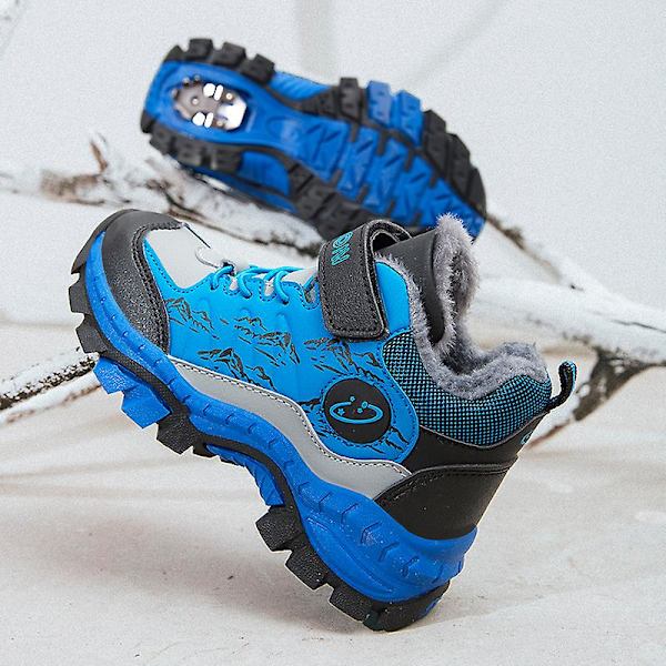 Pojkar Flick Sneakers Andas löparskor Barn Vinter Bomullsskor 833 Blue 34