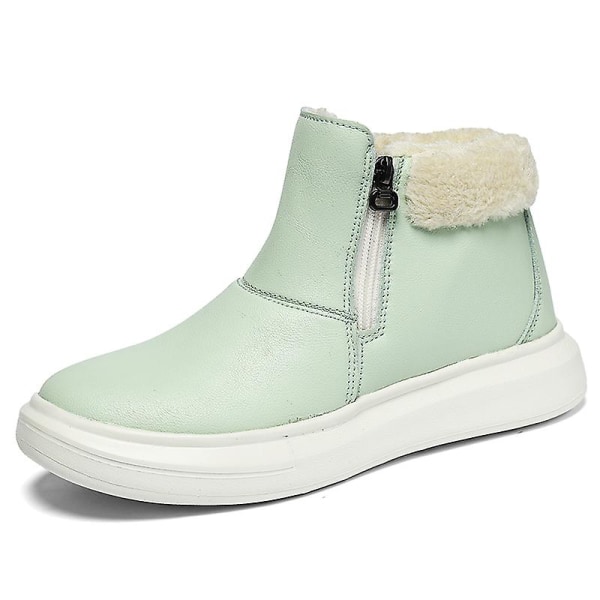 Dam Vinterstövlar Snow Boot Plysch Varma Skor Vattentät Boot 9225 Green 36