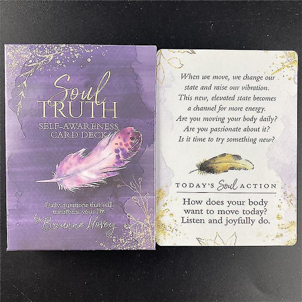 Soul Truth Självkännedom kortlek Dagliga frågor som kommer att förvandla ditt liv Tarot Oracle-kort med pdf-guidebok44st Ts05