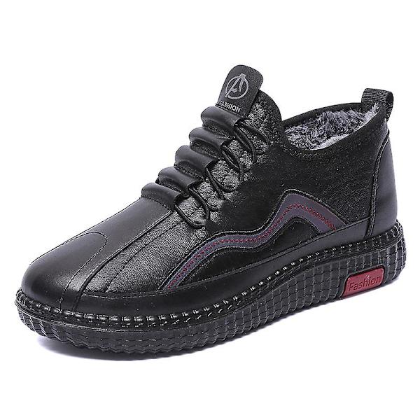 Dammode för äldre mode Casual Plus bomullsskor Vintersportskor 2L7712 Black 41