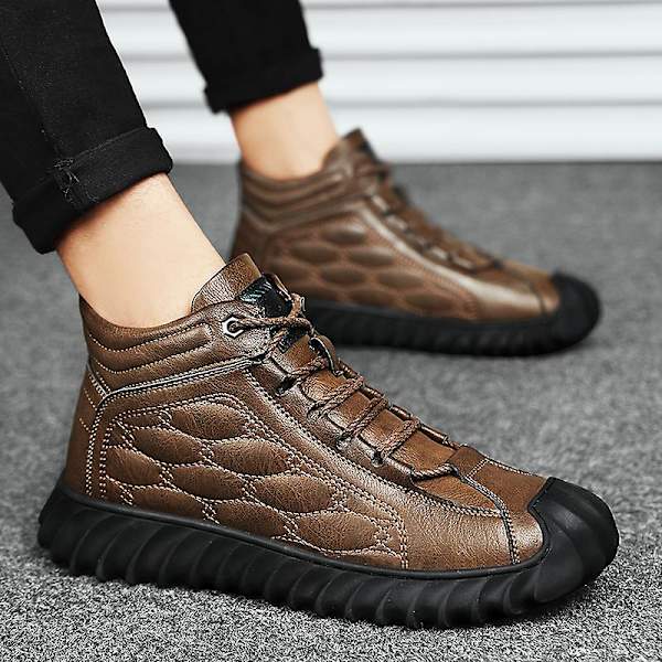 Herr vinter snösneakers Vattentåliga skor Anti-halk casual i bomull 2009 Brown 40