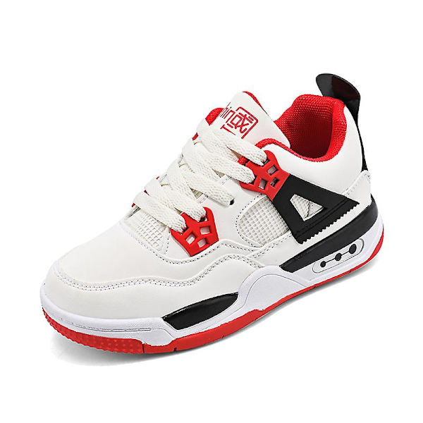 Barn Sneakers Andas Pojkar Flickor Skateboard Skor Löparskor Yj999 WhiteRed 34