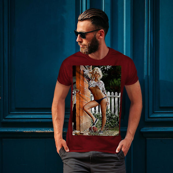 Het tjej naken erotisk t-shirt för män M