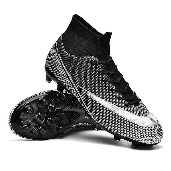 Fotbollsskor för män Halkfria fotbollsskor för herr, Gräs Fotbollssneakers 3AT2313 Black 47
