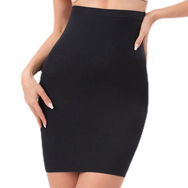 Hög midja Magkontroll Slips Kvinna Sömlös Bantning Halv Slip Underkläder Shapewear Body Shaper Underklänning Underklänning Shapers,beige M