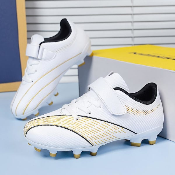 Fotbollsskor för barn Pojkar Flickor Fotbollsskor Grästräning Sport Skor Sneakers Yjy6 White 31