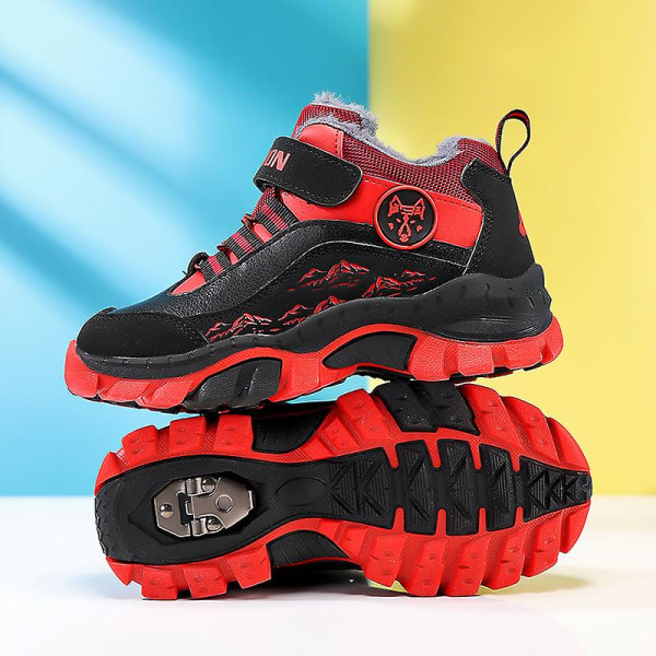 Pojkar Flicksneakers Andas löparskor Barn Vinter bomullsskor 558 Red 40