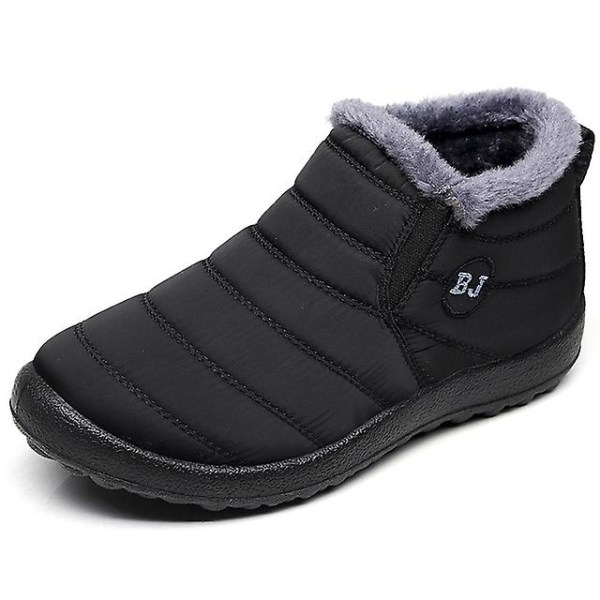 Herrstövlar Lätta vinterskor för män Snowboots Vattentäta Vinterskor Plus Size 47 Slip On Unisex Ankel Vinterstövlar Black 38