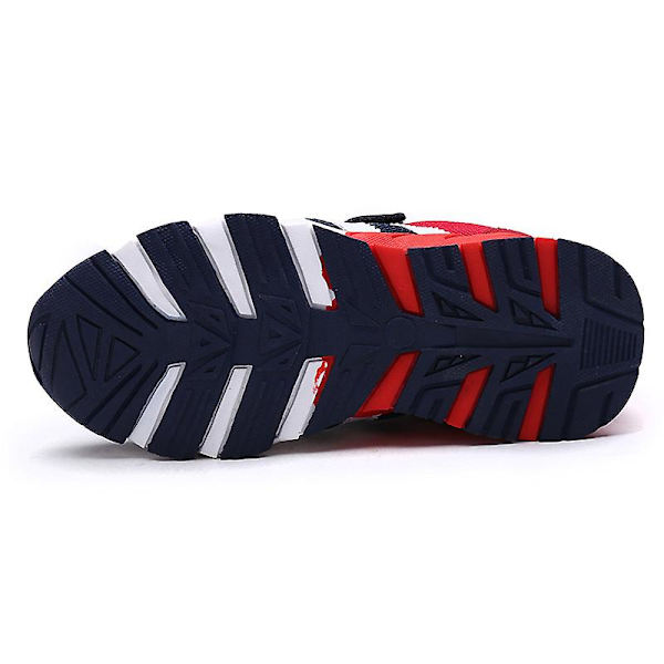 Barn Sneakers Pojkar Basketskor Halkfria Kid Sportskor 3B639 BlueRed 34