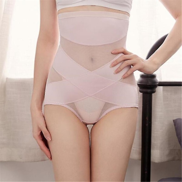 Kvinnor Butt Lifter Shapewear Hi-waist Dubbel Magkontroll Trosa Waist trainer Body Shaper purple 2XL