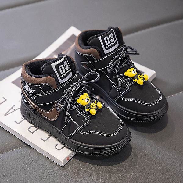 Sneakers för barn Andas Pojkar Flickor Skateboard Skor Löparskor 02 Black 34