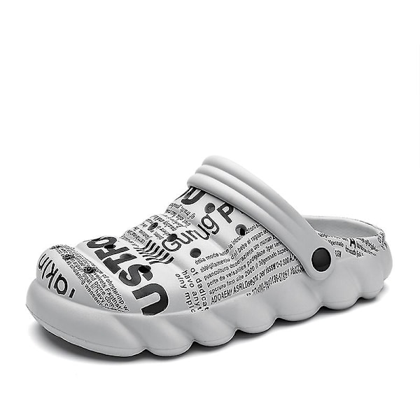 Herrtofflor Flower Graffiti New Hole Shoes 1G15372 Gray 40