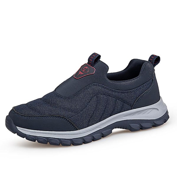 Män Kvinnor Sneakers Andningsbara promenadskor Mode Sportskor Äldreskor Yj9207 DarkBlue 44