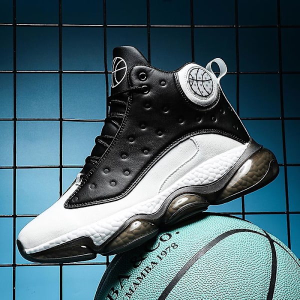 Basketskor för män Mode Halkfria sneakers Sportskor som andas 2J6979 BlackWhite 41