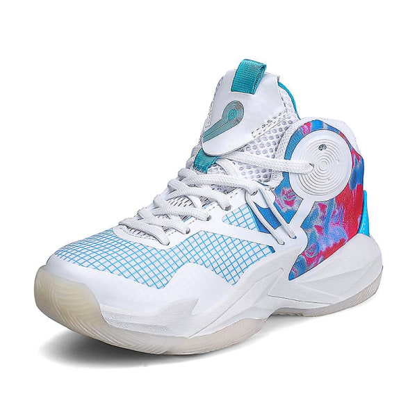 Basketskor för barn Mode Pojkar Flickor Sneakers Andas Sportskor 3331 Blue 32