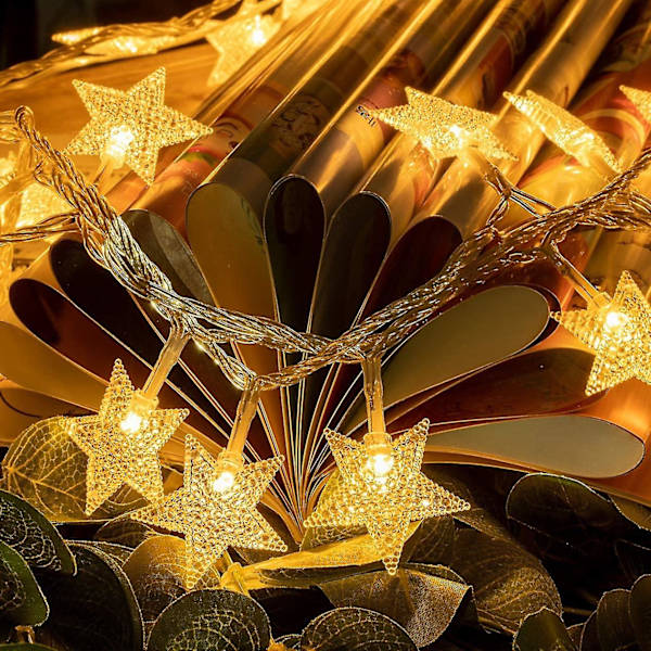 40 Led 6m Star String Lights Plug In Fairy Twinkle String Lights 8 lägen förlängningsbara för inomhusbruk