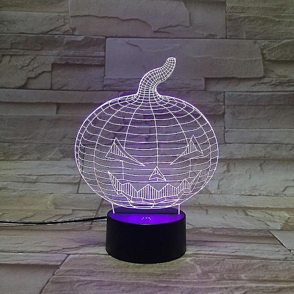 Halloween pumpa 3d led nattljus sovrum bordslampa färg ändras