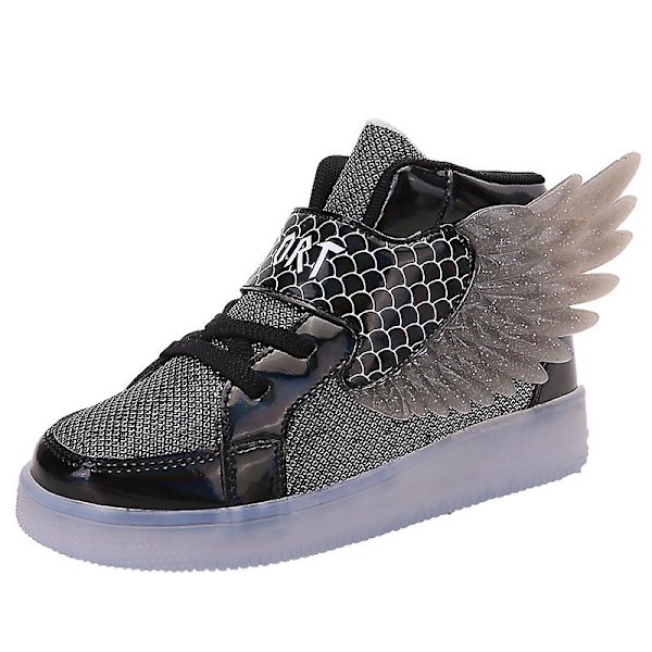 Barn Led Light Skor Pojkar Flickor Sneakers Löparskor 2Dh618 Black 34