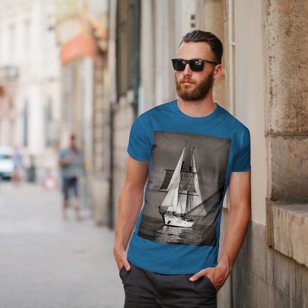 Ship Retro Sea Men Royal T-shirt L