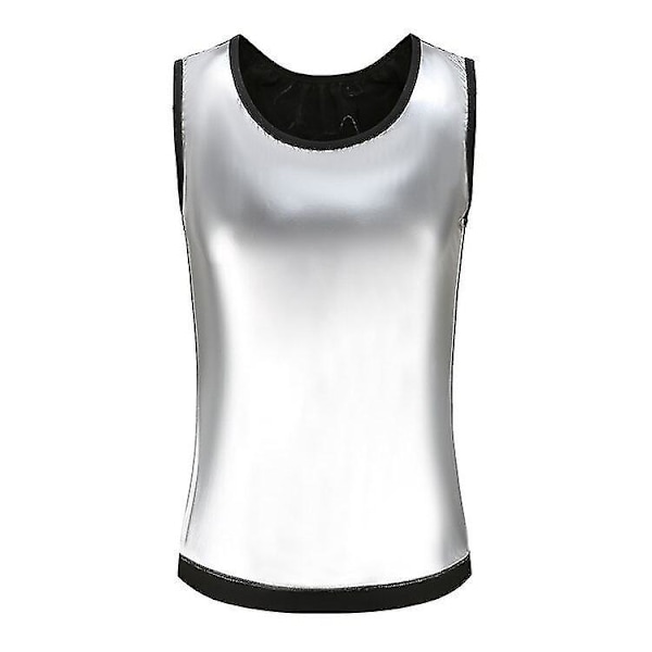 Herr Shapewear Waist trainer Hot Bastu Kostymer Termo Sweat Linnen Body Shaper Slimming Underkläder Kompressionsträningströja,silve 2XL 3XL