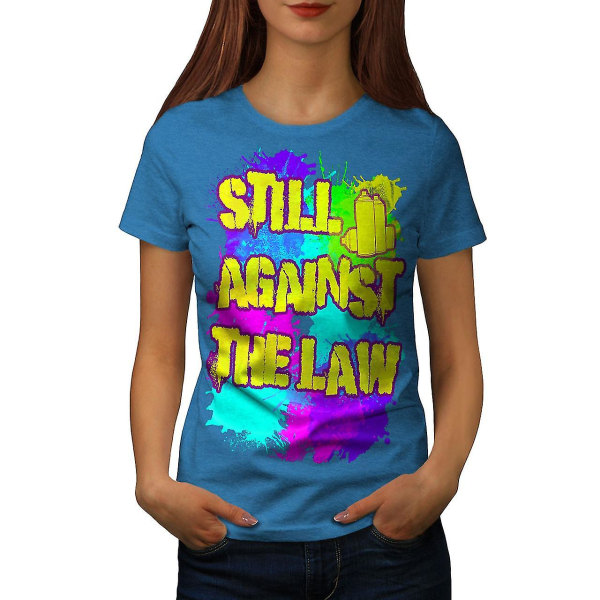 Against Law Cool Kvinnor Royal T-shirt XL