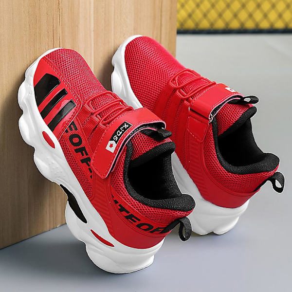 Sneakers för barn Mode löparskor Barn Sportskor som andas Yj9818 Red 34