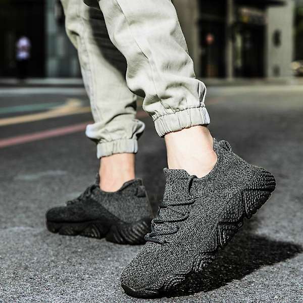 Herr Fly Weaving Sneakers Andas löparskor Mode Sportskor 3Am88 Gray 41