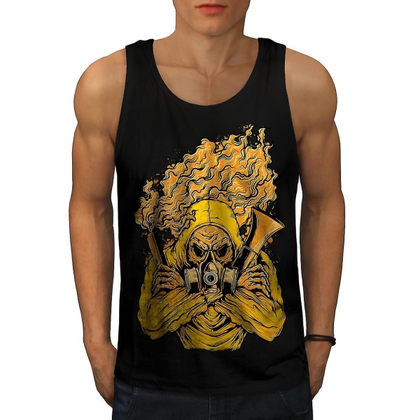 Toxic Mask Skräck Män Blacktank Top XXL